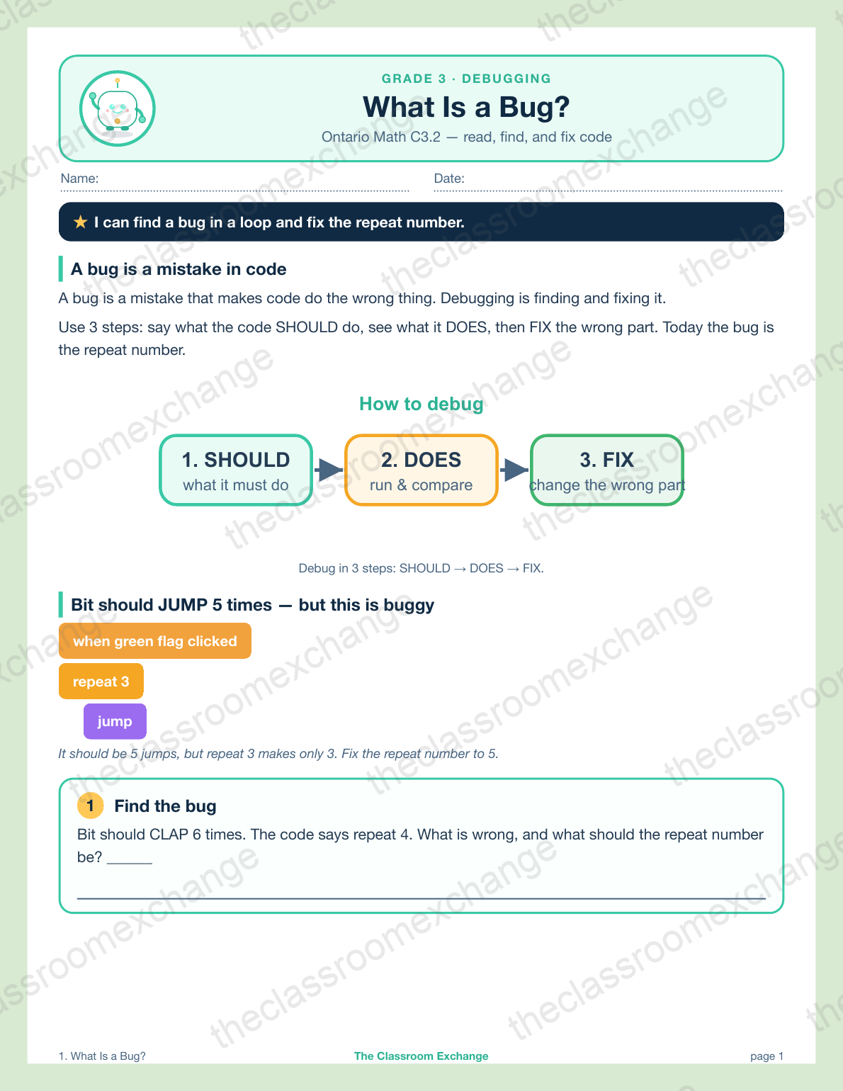Grade 3 Coding: What Is a Bug