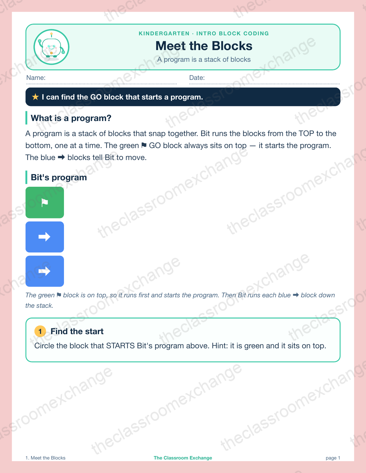 Kindergarten Coding: Meet the Blocks