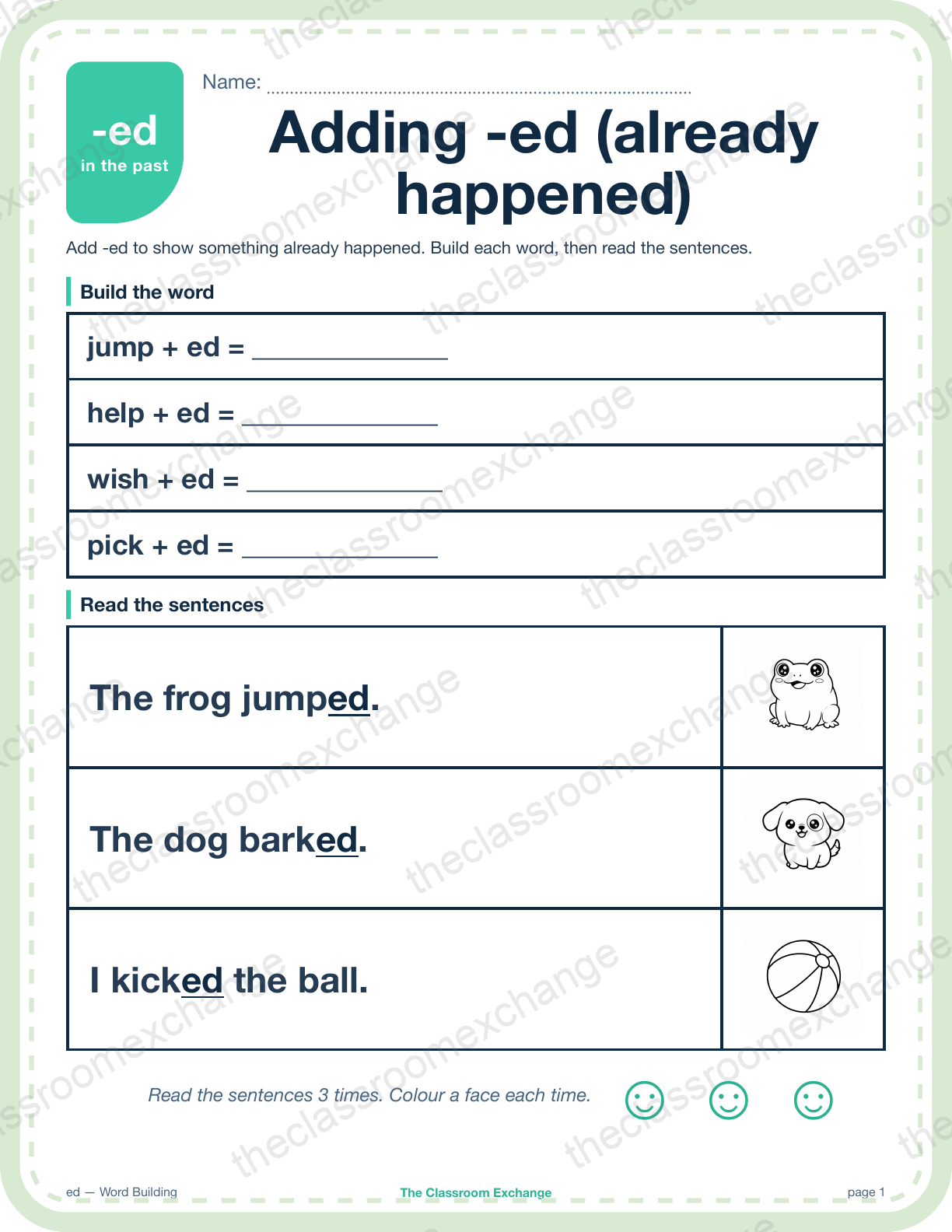 Grade 3 Phonics: Adding -ed