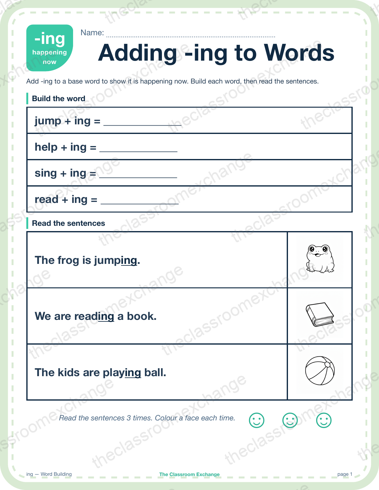 Grade 3 Phonics: Adding -ing to Words